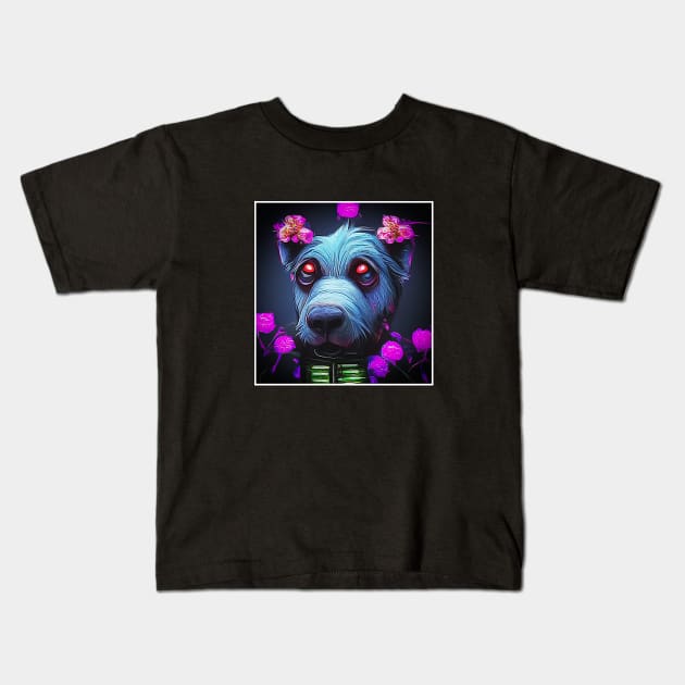 cute cyber punk dog Kids T-Shirt by ElArrogante
